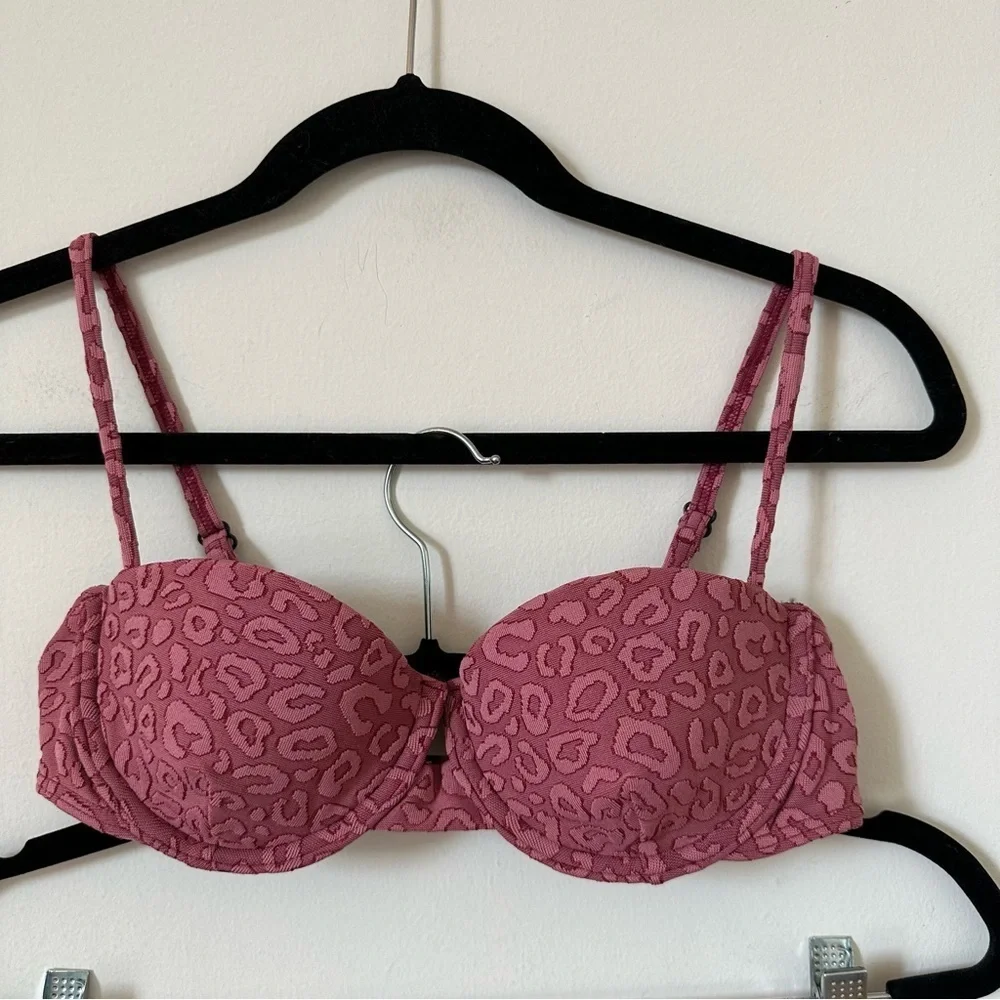 Onia Dalia Textured Leopard Bikini Top & Lily Leopard Bikini Bottom Size S